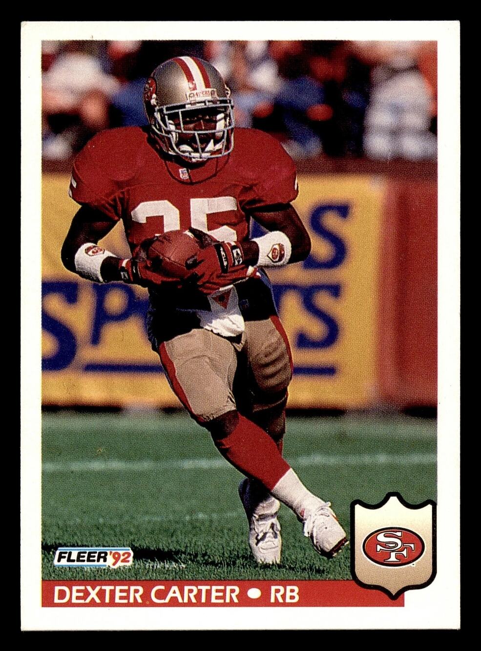 1992 Fleer #373 Dexter Carter Football Card